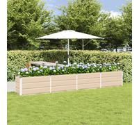 vidaXL Planter Ivory 320 x 40 x 45 cm Steel, Garden and Terrace, Modern, Durable, Eco-Friendly Materials for Outdoor Furniture and Dcor, Stylish and Functional Design