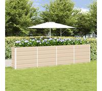 vidaXL Planter Ivory 320 x 40 x 75 cm Steel, Garden and Terrace, Modern, Durable, Eco-Friendly Materials for Outdoor Furniture and Dcor, Stylish and Functional Design