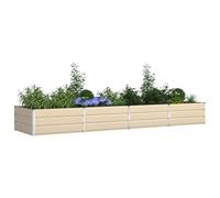 vidaXL Planter Ivory 385 x 100 x 45 cm Galvanised Steel, Garden and Terrace Inspiration, Industrial Elements, Durable Designs for Outdoor Spaces, Unique Decor Ideas Functional Layouts