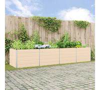 vidaXL Planter Ivory 385 x 100 x 75 cm Galvanised Steel