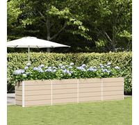 vidaXL Planter Ivory 385 x 50 x 75 cm Galvanised Steel