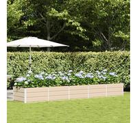 Planter Ivory Steel & Plastic 400x80x45 cm Modern Long Outdoor Garden for Patio