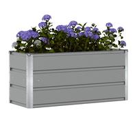 vidaXL Planter Light Grey 100 x 40 x 45 cm Steel, Garden and Terrace, Modern, Durable, Eco-Friendly Materials for Outdoor Furniture and Dcor, Stylish and Functional Design
