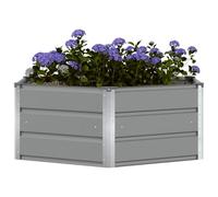 Planter Hexagonal Steel Outdoor Light Grey 129 x 129 x 45 cm Modern Garden Decor