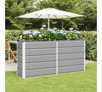 vidaXL Planter Light Grey 160 x 40 x 75 cm Steel, Garden and Terrace, Modern, Durable, Eco-Friendly Materials for Outdoor Furniture and Dcor, Stylish and Functional Design