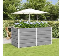 vidaXL Planter Light Grey 160 x 80 x 75 cm Steel, Garden and Terrace Design, Modern, Durable, Eco-Friendly Solutions, Enhance Outdoor Living with Functional Spaces, Creative Ideas