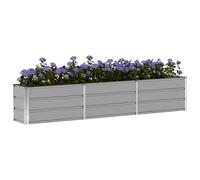 vidaXL Planter Light Grey 240 x 40 x 45 cm Steel, Garden and Terrace, Modern, Durable, Eco-Friendly Materials for Outdoor Furniture and Dcor, Stylish and Functional Design