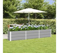 vidaXL Planter Light Grey 240 x 40 x 45 cm Steel, Garden and Terrace, Modern, Durable, Eco-Friendly Materials for Outdoor Furniture and Dcor, Stylish and Functional Design