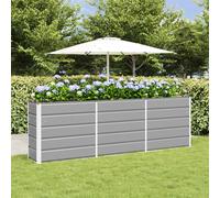 vidaXL Planter Light Grey 240 x 40 x 75 cm Steel, Garden and Terrace, Modern, Durable, Eco-Friendly Materials for Outdoor Furniture and Dcor, Stylish and Functional Design