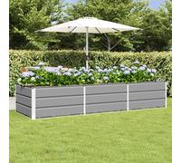 vidaXL Planter Light Grey 240 x 80 x 45 cm Steel