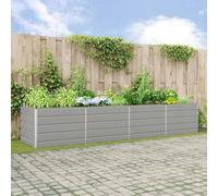 vidaXL Planter Light Grey 385 x 100 x 75 cm Galvanised Steel