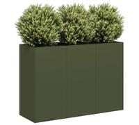 Planter Olive Green 120x40x80cm Cold-Rolled Steel Raised Garden Bed Box w/Braces
