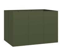 vidaXL Planter Olive Green 120x80x80 cm Steel plant pot plant stand raise bed