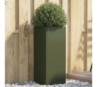vidaXL Planter Olive Green 32x27.5x75 cm Cold-rolled Steel, Green