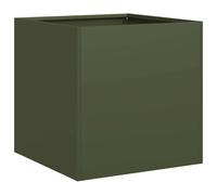 vidaXL Planter Olive Green 40x40x40 cm Cold-rolled Steel plant pot plant stand