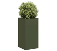 (steel/olive green, 40 x 40 x 80 cm) vidaXL Planter Outdoor Flower Pot Garden Raised Bed Patio Plant Pot Steel