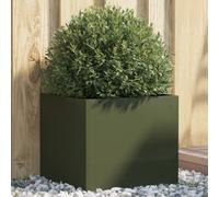vidaXL Planter Olive Green 42x40x39 cm Cold-rolled Steel, Green