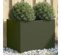 vidaXL Planter Olive Green 62x47x46 cm Steel