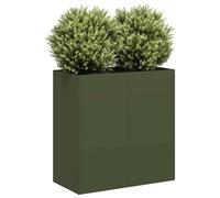 vidaXL Planter Olive Green 80x40x80 cm Cold-rolled Steel