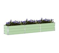 vidaXL Planter Pastel Green 290 x 50 x 45 cm Galvanised Steel, Garden and Terrace, Industrial Design, Durable Materials, Outdoor Furniture, Eco-Friendly Options, Modern Aesthetics