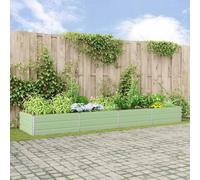 vidaXL Planter Pastel Green 385 x 100 x 45 cm Galvanised Steel