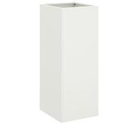 vidaXL Planter Patio Flower Pot Garden Raised Bed Outdoor Planter White Steel