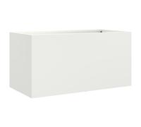 vidaXL Planter Patio Flower Pot Garden Raised Bed Outdoor Planter White Steel