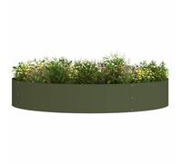 vidaXL Planter Ring 5 pcs Olive Green 120 x 120 x 20 cm, Round Steel Planter, Modern Outdoor Decor, Sculptural Garden Frame, Minimalist Ring for Contemporary Design