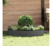 Planter Ring Black Steel 120x120x20cm Cold-Rolled Outdoor Garden Edge Durable Dr