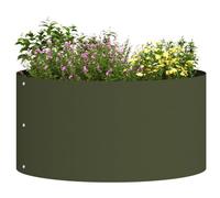 vidaXL Planter Ring Olive Green 40 x 40 x 20 cm Cold-rolled Steel, Modern Round Metal Planter, Sculptural Garden Decor, Durable Outdoor Steel Plant Frame, Minimalist Design Element