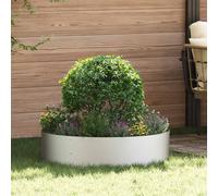 Planter Ring Silver Stainless Steel 80x80x20cm Outdoor Circular Garden Weathered