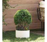 vidaXL Planter Ring White 30 x 30 x 20 cm Cold-rolled Steel