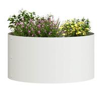 vidaXL Planter Ring White 40 x 40 x 20 cm Cold-rolled Steel, Modern Round Metal Planter, Sculptural Garden Decor, Durable Outdoor Steel Plant Frame, Minimalist Design Element