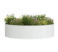 vidaXL Planter Ring White 80 x 80 x 20 cm Cold-rolled Steel, Round Steel Planter, Modern Outdoor Decor, Sculptural Garden Frame, Minimalist Ring for Contemporary Design
