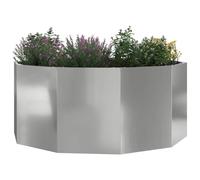 Round Garden Planter Galvanised Steel 120x120x50cm Outdoor Heavy Duty Rustproof