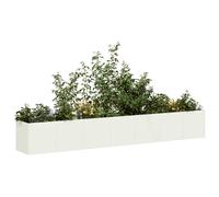 vidaXL Planter White 280x40x40 cm Cold-rolled Steel plant pot plant stand