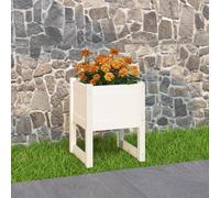 vidaXL Planter White 40x40x52.5 cm Solid Wood Pine UK HOT