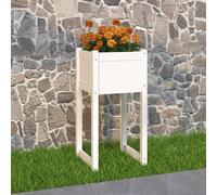vidaXL Planter White 40x40x81 cm Solid Wood Pine