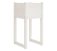 vidaXL Solid Wood Pine Planter Outdoor Pot Wooden Raised Bed Garden Flower Pot Stand Vegetable Herb Bed Indoor Plant Stand Patio Planter White