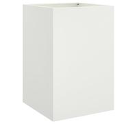 vidaXL Planter Patio Flower Pot Garden Raised Bed Outdoor Planter White Steel