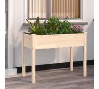 vidaXL Planter w/ Liner 118x59x76cm Solid Wood Fir, Brown