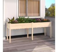 vidaXL Planter with Liner 203x53x76 cm Solid Wood Fir UK HOT