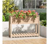 (brown, 111.5 x 34.5 x 81 cm) vidaXL Solid Wood Pine Planter with Shelf Plant Raised Bed Multi Colours/Sizes