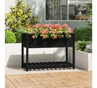 (black, 111.5 x 54 x 81 cm) vidaXL Solid Wood Pine Planter with Shelf Plant Raised Bed Multi Colours/Sizes