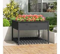 vidaXL Planter with Shelf Grey 111.5x111.5x81 cm, Grey