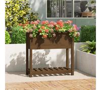 vidaXL Planter with Shelf Honey Brown 82.5x34.5x81 cm Solid Wood Pine UK HOT