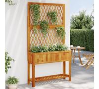 vidaXL Planter with Trellis and Shelf 100x32x185 cm Solid Wood Acacia