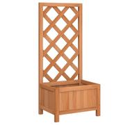 vidaXL Planter with Trellis Brown Solid Wood Fir