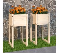 vidaXL Planters 2 pcs 40x40x81 cm Solid Wood Pine