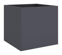 Garden Planter 2pcs Anthracite Galvanised Steel 42x40x39cm Modern Trough Urban